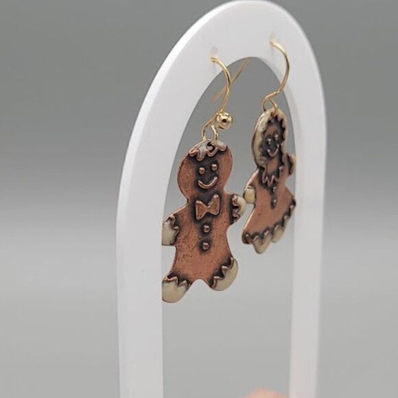 Copper Gingerbread Earrings - Picture 2 of 3